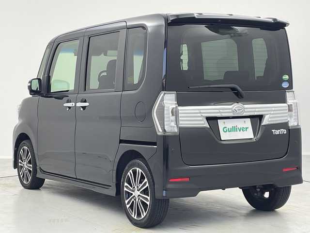 ダイハツ タント カスタム RS トップED SA Ⅲ 茨城県 2017(平29)年 6.3万km ブラックマイカメタリック 社外ナビ　バックカメラ　ＥＴＣ　前方ドラレコ　シートヒーター　両側パワースライドドア　スマートキー　プッシュスタート　衝突軽減ブレーキ　ハーフレザーシート　純正１５インチアルミホイール　アイドリングス