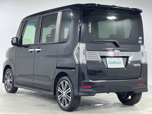 ダイハツ タント カスタム RS トップED SA Ⅲ 福岡県 2017(平29)年 6.3万km ブラックマイカメタリック 社外ナビ　バックカメラ　ＥＴＣ　前方ドラレコ　シートヒーター　両側パワースライドドア　スマートキー　プッシュスタート　衝突軽減ブレーキ　ハーフレザーシート　純正１５インチアルミホイール　アイドリングス