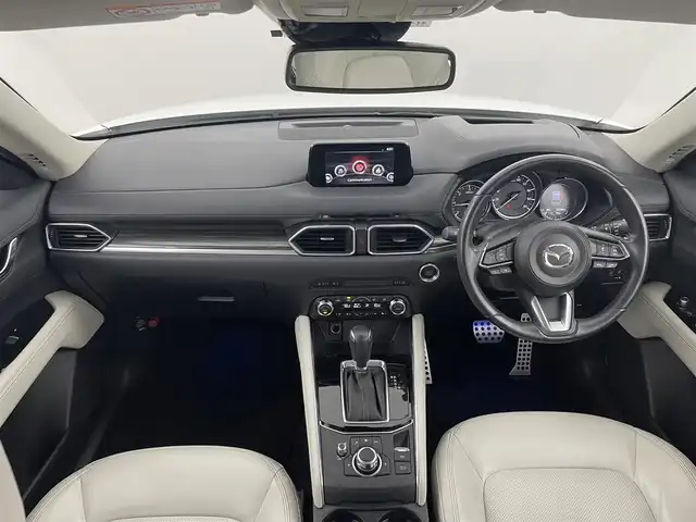 マツダ ＣＸ－５ XD Lパッケージ 福岡県 2017(平29)年 2.3万km スノーフレイクホワイトパールマイカ ＤＡＭＤフルエアロ　/純正ナビ　/フルセグTV/バック、サイドカメラ　/ＥＴＣ　/前後ドライブレコーダー　/レーダークルーズコントロール　/コーナーセンサー　/衝突被害軽減ブレーキ　/レーンキープ　/ＢＳＭ　/ＭＴモード付き　/パワーバックドア　/本革シート　/シートヒーター　/パワーシート　/ステアリングヒーター　/純正１９インチアルミホイール