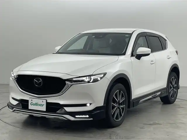 マツダ ＣＸ－５ XD Lパッケージ 福岡県 2017(平29)年 2.3万km スノーフレイクホワイトパールマイカ ＤＡＭＤフルエアロ　/純正ナビ　/フルセグTV/バック、サイドカメラ　/ＥＴＣ　/前後ドライブレコーダー　/レーダークルーズコントロール　/コーナーセンサー　/衝突被害軽減ブレーキ　/レーンキープ　/ＢＳＭ　/ＭＴモード付き　/パワーバックドア　/本革シート　/シートヒーター　/パワーシート　/ステアリングヒーター　/純正１９インチアルミホイール
