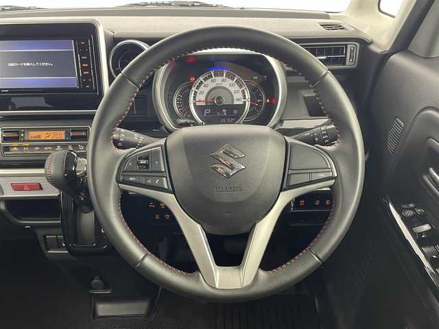 スズキ スペーシア カスタム HYBRID XS 埼玉県 2019(平31)年 2.7万km ピュアホワイトパール/ブラック2トーン 純正7インチナビ/CD DVD フルセグTV Bluetooth/バックカメラ/ステアリングリモコン/衝突軽減ブレーキ/レーンキプアシスト/クリアランスソナー/両側パワースライドドア/ハーフレザーシート/シートヒーター/サーキュレーター/LEDオートライト/スマートキー/ビルトインETC