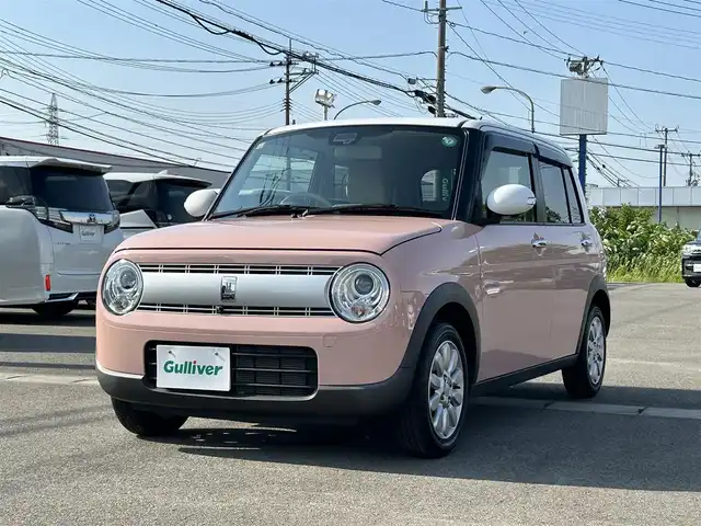 スズキ ラパン X 道東・釧路十勝 2020(令2)年 2.5万km コフレピンクパールメタリック/ホワイト2トーンルーフ ４WD/衝突被害軽減/コーナーセンサー/横滑り防止/純正メモリナビ/　【BT　CD　フルセグTV　USB　DVD】/全周囲カメラ/LEDライト/シートヒーター/純正アルミホイール/オートライト/アイドリングストップ/純正フロアマット/スマートキー
