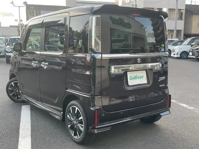 スズキ スペーシア カスタム HYBRID XS ターボ 島根県 2020(令2)年 1.7万km ムーンライトバイオレットPM ワンオーナー　/純正メモリナビ/フルセグTV　/ＤＶＤ再生/Ｂｌｕｅｔｏｏｔｈ接続　/全方位/バック/サイドカメラ/両側パワースライドドア　/アダプティブクルーズコントロール/ビルトインＥＴＣ　/パドルシフト/ハーフレザーシート/運転席シートヒーター/衝突軽減ブレーキ/レーンキープアシスト/ヘッドアップディスプレイ/後方コーナーセンサー/スマートキー/純正LEDヘッドライト/純正１５インチアルミホイール/純正フロアマット/保証書・取扱説明書/スペアキー1本