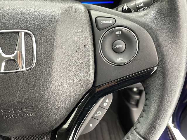 ホンダ ヴェゼル ハイブリッド Z 千葉県 2014(平26)年 3.7万km モルフォブルーP 禁煙車/社外7インチナビ/フルセグTV AM FM CD DVD BT SD/クルーズコントロール/衝突被害軽減ブレーキ/シートヒーター/ブレイクホールド/パドルシフト/LEDヘッドライト/プッシュスタート/スマートキー/前方ドライブレコーダー
