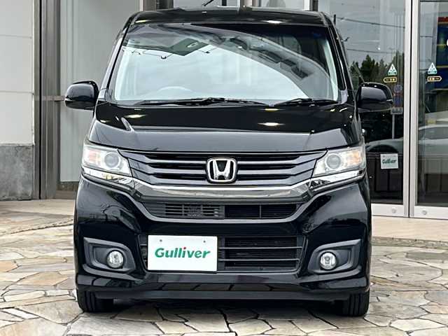 ホンダ Ｎ ＷＧＮ カスタム G Aパッケージ 静岡県 2014(平26)年 7.2万km スマートブラック 【安全装備】/CTBA（シティブレーキアクティブシステム）/低速走行時に、自車が、前方の車両のほぼ真後ろから追突するおそれがあるときに、運転者のブレーキ操作を支援し、衝突回避を支援したり衝突の衝撃を軽減する（作動車速5km/h~30km/h）/【主要装備】/社外ナビ　/ハーフレザーシート　/フルセグテレビ　/バックカメラ　/前後ドライブレコーダー　/スペアキー有り　/プッシュスタート　/スマートキー　/クルーズコントロール　/ディスチャージヘッドランプ　/ＥＴＣ車載器/純正14インチアルミ