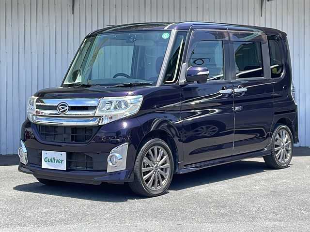 ダイハツ タント カスタム RS 長野県 2015(平27)年 6.9万km ナイトシャドーパープルクリスタルM ターボ/純正8インチナビフルセグTV/バックカメラ/ETC/両側パワースライドドア/社外アルミ/LEDヘッドライト/プッシュスタートエンジン/保証書