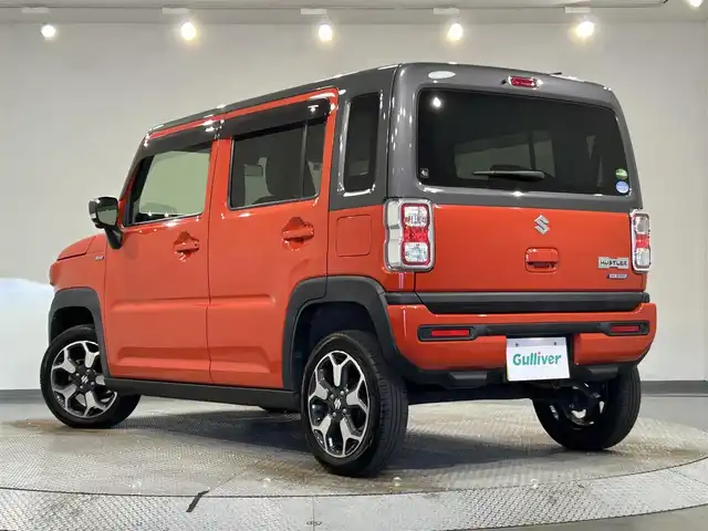 スズキ ハスラー HYBRID X 愛知県 2020(令2)年 5.5万km バーミリオンオレンジ/ガンメタリック2トーン ２トーンカラー　/純正９インチナビ　/(Bluetooth/フルセグTV/CarPlay/CD・DVD再生/FM/AM/USB)/アラウンドビューモニター　/デュアルカメラブレーキサポート　/シートヒーター　/ＬＥＤヘッドライト　/パーキングセンサー　/レーンキープアシスト　/アイドリングストップ/横滑り防止/ステアリングスイッチ/プッシュスタート/　　-スマートキー/USB接続