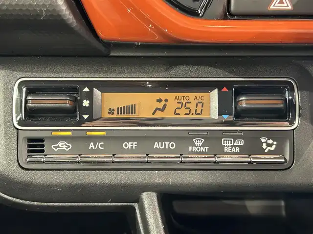 スズキ ハスラー HYBRID X 愛知県 2020(令2)年 5.5万km バーミリオンオレンジ/ガンメタリック2トーン ２トーンカラー　/純正９インチナビ　/(Bluetooth/フルセグTV/CarPlay/CD・DVD再生/FM/AM/USB)/アラウンドビューモニター　/デュアルカメラブレーキサポート　/シートヒーター　/ＬＥＤヘッドライト　/パーキングセンサー　/レーンキープアシスト　/アイドリングストップ/横滑り防止/ステアリングスイッチ/プッシュスタート/　　-スマートキー/USB接続