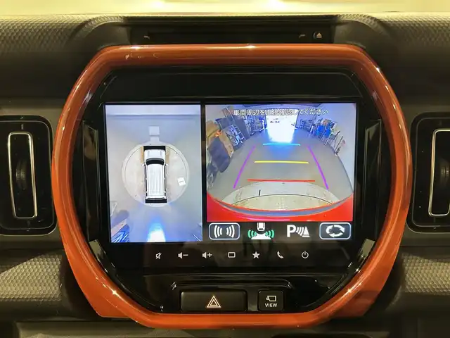 スズキ ハスラー HYBRID X 愛知県 2020(令2)年 5.5万km バーミリオンオレンジ/ガンメタリック2トーン ２トーンカラー　/純正９インチナビ　/(Bluetooth/フルセグTV/CarPlay/CD・DVD再生/FM/AM/USB)/アラウンドビューモニター　/デュアルカメラブレーキサポート　/シートヒーター　/ＬＥＤヘッドライト　/パーキングセンサー　/レーンキープアシスト　/アイドリングストップ/横滑り防止/ステアリングスイッチ/プッシュスタート/　　-スマートキー/USB接続