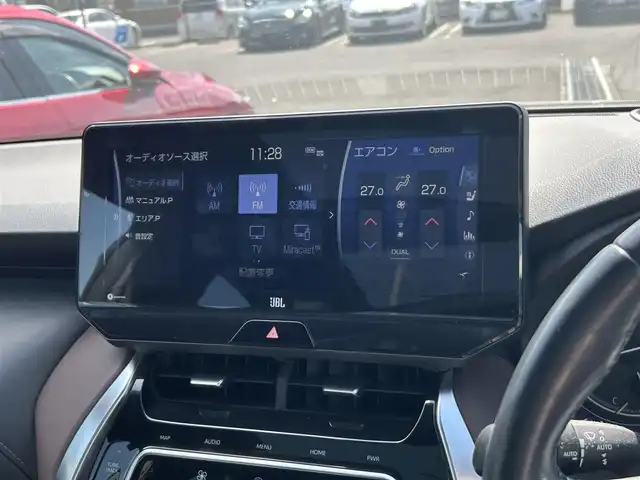 トヨタ ハリアー Z レザーパッケージ 広島県 2020(令2)年 3.7万km ホワイトパールクリスタルシャイン ワンオーナー/メーカーオプションナビ/　（フルセグテレビ/Bluetooth/AM/FM）/JBLプレミアムサウンド/GRエアロパーツ/調光パノラマルーフ/デジタルインナーミラー/レーダークルーズコントロール/全方位モニター/ヘッドアップディスプレイ/電動リアゲート/パワーシート/エアシート/純正19インチアルミホイール/ETC2.0/USB入力端子/コーナーセンサー/ブラインドスポットモニター/ワイヤレスチャージャー/電子パーキング/オートブレーキホールド/ステアリングヒーター/横滑り防止装置/レーンキープアシスト/オートマチックハイビーム/フロアマット/LEDヘッドライト/フォグランプ/衝突被害軽減システム/盗難防止装置/W+サイドエアバック/カーテンエアバック/スペアキー/保証書/取扱説明書