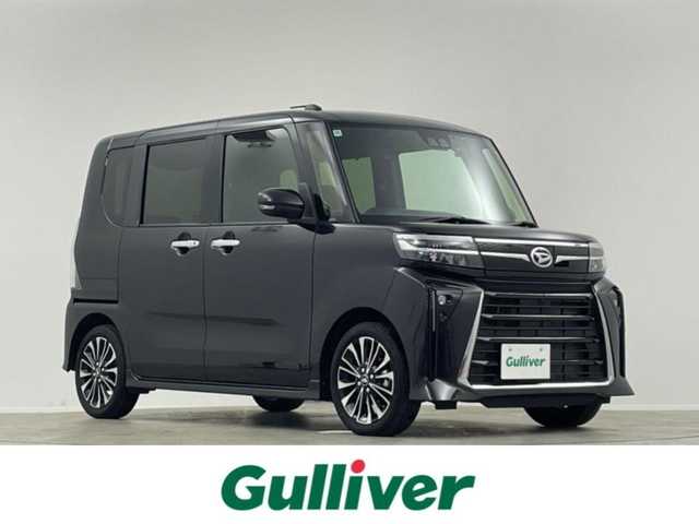 ダイハツ タント カスタム RS 埼玉県 2023(令5)年 0.6万km ブラックマイカメタリック 純正ナビ　両側電動ｓスライドドア　シートヒーター　バックカメラ　ＬＥＤヘッドライト　ＥＴＣ　ドライブレコーダー　フルセグＴＶ　フルフラット　ベンチシート　オートハイビーム　衝突被害軽減　ＵＳＢ