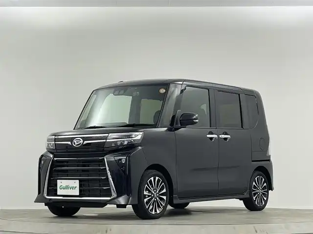 ダイハツ タント カスタム RS 埼玉県 2023(令5)年 0.6万km ブラックマイカメタリック 純正ナビ　両側電動ｓスライドドア　シートヒーター　バックカメラ　ＬＥＤヘッドライト　ＥＴＣ　ドライブレコーダー　フルセグＴＶ　フルフラット　ベンチシート　オートハイビーム　衝突被害軽減　ＵＳＢ