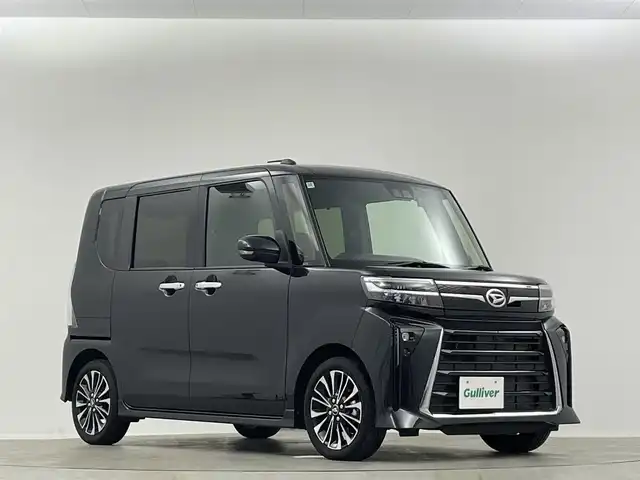 ダイハツ タント カスタム RS 埼玉県 2023(令5)年 0.6万km ブラックマイカメタリック 純正ナビ　両側電動ｓスライドドア　シートヒーター　バックカメラ　ＬＥＤヘッドライト　ＥＴＣ　ドライブレコーダー　フルセグＴＶ　フルフラット　ベンチシート　オートハイビーム　衝突被害軽減　ＵＳＢ