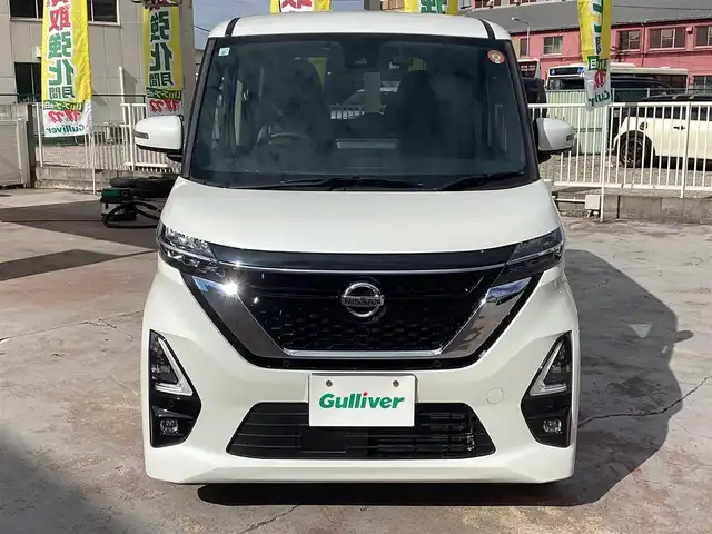 日産 ルークス ハイウェイスター Gターボ 京都府 2021(令3)年 1.4万km ホワイトパール  ワンオーナー/ エマージェンシーブレーキ/ 両側パワースライドドア/ 革調シートカバー/ プラズマクラスターリアファン/ シートバックテーブル×2/ リアロールサンシェイド/ USBソケット/ 純正9インチナビ　フルセグ/ アラウンドビューモニター/ CD DVD再生/ BTオーディオ/ SD REC/ ドライブレコーダー/ インテリキーレス　スペアあり/ エンジンプッシュスタート/ 保証書　取説　/ 登録時走行距離　13347キロ