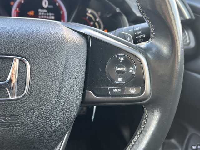 ホンダ シビック ハッチバック 広島県 2018(平30)年 5万km クリスタルブラックパール Honda SENSING/・衝突軽減ブレーキ〈CMBS〉/・渋滞追従機能付アダプティブ・クルーズ・コントロール/・LKAS〈車線維持支援システム〉/・路外逸脱抑制機能/・オートハイビーム/・標識認識機能/アジャイルハンドリングアシスト/純正ナビ（VXM-195VFi）/・フルセグ/CD/DVD/Bluetooth/SD/バックカメラ/革巻きステアリング/ステアリングスイッチ/パドルシフト/オートライト/シートヒーター/電動パーキングブレーキ/ブレーキホールド/スマートキー/プッシュスタート/ユピテルドライブレコーダー/ETC/ピアノブラック・フロントグリル/フロントスポイラー/純正１８インチアルミホイール/W+サイド+カーテンエアバック