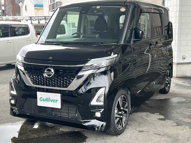 日産 ルークス HWS Gターボ プロパイロットED 京都府 2023(令5)年 4.6万km ブラック ワンオーナー /純正ディーラーOPSDナビ /（MM222D-LE、9インチ）/フルセグTV/プロパイロット　/全方位カメラ　/禁煙車　/両側パワースライドドア　/前後コーナーセンサー　/ターボ/LED　/クルーズコントロール/スマートキー　/前方純正ドラレコ　/純正AW15インチ/ウインカーミラー　/アイドリングストップ/純正ビルトインETC/サンシェード/オットマン
