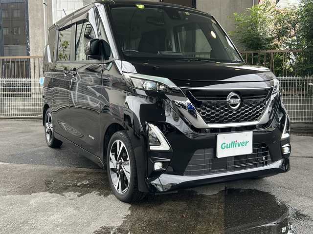 日産 ルークス HWS Gターボ プロパイロットED 京都府 2023(令5)年 4.6万km ブラック ワンオーナー /純正ディーラーOPSDナビ /（MM222D-LE、9インチ）/フルセグTV/プロパイロット　/全方位カメラ　/禁煙車　/両側パワースライドドア　/前後コーナーセンサー　/ターボ/LED　/クルーズコントロール/スマートキー　/前方純正ドラレコ　/純正AW15インチ/ウインカーミラー　/アイドリングストップ/純正ビルトインETC/サンシェード/オットマン