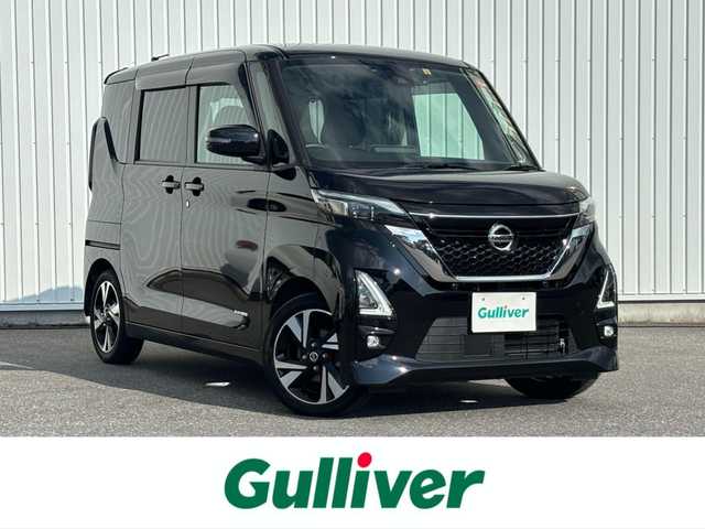 日産 ルークス HWS Gターボ プロパイロットED 滋賀県 2023(令5)年 4.6万km ブラック ワンオーナー /純正ディーラーOPSDナビ /（MM222D-LE、9インチ）/フルセグTV/プロパイロット　/全方位カメラ　/禁煙車　/両側パワースライドドア　/前後コーナーセンサー　/ターボ/LED　/クルーズコントロール/スマートキー　/前方純正ドラレコ　/純正AW15インチ/ウインカーミラー　/アイドリングストップ/純正ビルトインETC/サンシェード/オットマン