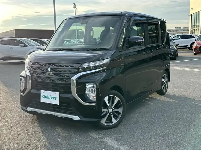 三菱 ｅＫクロススペース G プラスエディション 奈良県 2021(令3)年 2.6万km アメジストブラック 純正９インチナビ（MM320D-LM）/（フルセグ／ＢＴ／ＣＤ／ＤＶＤ）/全方位モニター/前後コーナーセンサー/衝突軽減システム/レーンキープアシスト/両側パワースライドドア/前席シートヒーター/後席サンシェード/前方ドライブレコーダー/ＥＴＣ/純正15インチAW/保証書/スペアキーX1