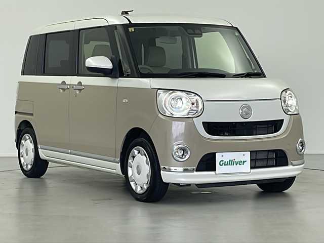 ダイハツ ムーヴ キャンバス G メイクアップ リミテッド　SAⅢ 岐阜県 2021(令3)年 4.9万km パールホワイトⅢ/ナチュラルベージュマイカメタリック 2トーン スマートアシスト/・衝突軽減ブレーキ/・レーンキープアシスト/・コーナーセンサー/・オートハイビーム/社外7インチナビ/　(AM/FM/CD/DVD/Bluetooth)/全方位モニター/両側パワースライドドア/シートヒーター/LEDヘッドライト/ETC/社外フロアマット/保証書、取説/ワイパーデアイサー