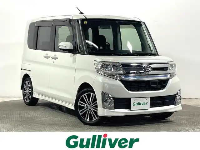 ダイハツ タント カスタム RS スマセレSA&SN 大阪府 2014(平26)年 2.7万km パールホワイトⅢ 純正ナビ(フルセグ/DVD再生/Bluetooth) バックカメラ ETC 衝突軽減 アイドリングストップ 両側パワースライドドア オートライト スマートキー プッシュスタート オートエアコン