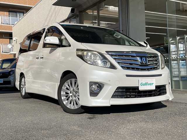 トヨタ アルファード 350S Cパッケージ 高知県 2012(平24)年 9.2万km ホワイトパールクリスタルシャイン サンルーフ/純正ナビ/・フルセグTV/・Bluetooth/・CD/純正フリップダウンモニター/両側電動スライド/バックモニター/パワーバックドア/クルーズコントロール/プッシュスタート/コーナーセンサー/オートライト/黒レザー/・パワーシート/・シートヒーター
