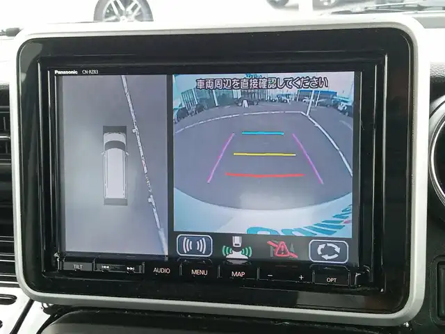 スズキ スペーシア カスタム HYBRID XS ターボ 福井県 2018(平30)年 6.6万km ピュアホワイトパール/ブラック2トーン 衝突被害軽減システム/８型ナビ（CN-RZ83）/・（フルセグTV/CD/DVD/Bluetooth）/全方位カメラ　/両側パワースライド　/前方ドライブレコーダー/前席シートヒーター/クルーズコントロール/ＬＥＤヘッドライト　/ビルトインＥＴＣ/パドルシフト/リアサーキュレーター