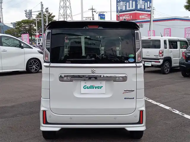 スズキ スペーシア カスタム HYBRID XS ターボ 福井県 2018(平30)年 6.6万km ピュアホワイトパール/ブラック2トーン 衝突被害軽減システム/８型ナビ（CN-RZ83）/・（フルセグTV/CD/DVD/Bluetooth）/全方位カメラ　/両側パワースライド　/前方ドライブレコーダー/前席シートヒーター/クルーズコントロール/ＬＥＤヘッドライト　/ビルトインＥＴＣ/パドルシフト/リアサーキュレーター