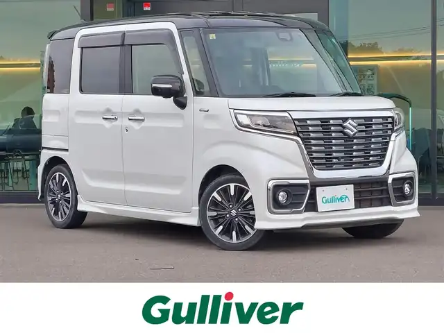 スズキ スペーシア カスタム HYBRID XS 東京都 2020(令2)年 4.6万km ピュアホワイトパール/ブラック2トーン 純正ナビ/フルセグ/全方位カメラ/ヘッドアップディスプレイ/両側パワースライドドア/ドライブレコーダー/シートヒーター/衝突軽減システム/レーンキープアシスト/コーナーセンサー/スマートキー/LEDヘッドライト