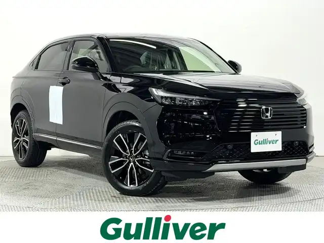 ホンダ ヴェゼル ハイブリッド e:HEV Z 大阪府 2025(令7)年 0.1千km クリスタルブラックパール 登録済未使用車 純正9incナビTV バックカメラ ハーフレザー シート＆ハンドルヒーター 電動リアゲート レーダークルコン 衝突軽減ブレーキ レーンアシスト ブラインドSM ダウンヒルアシスト 置き型充電