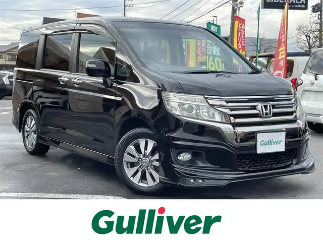 ホンダ ステップワゴン スパーダ Z クールスピリット 長野県 2014(平26)年 10.7万km プレミアムスパークルブラックパール ワンオーナー/カロッツェリアナビ/ワンセグテレビ/AM/FM/Bluetooth/バックカメラ/アイドリングストップ/両側パワースライドドア/ETC/フォグランプ/純正フロアマット/クルーズコントロール/ドアバイザー/4WD/パワーウィンドウ/ノーマルタイヤ有