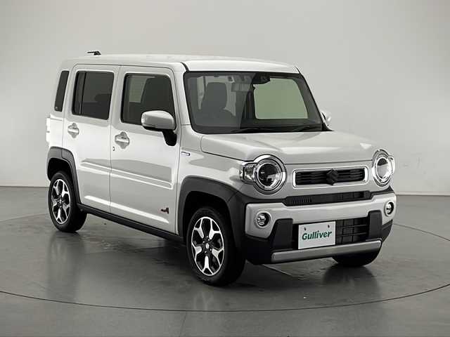 スズキ ハスラー HYBRID X 長野県 2022(令4)年 0.9万km ピュアホワイトP 4WD/純正ナビ（TV/BT/AM/FM/CD/DVD)/デジタルインナーミラー/ドライブレコーダー前後/オートライト/プッシュスタート/純正フロアマット/シートヒーター/ETC/ステアリングスイッチ/電格ミラー/ウィンカーミラー