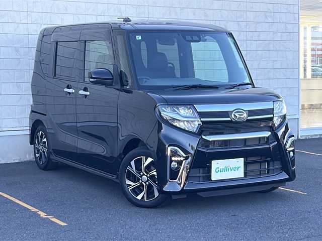 ダイハツ タント カスタム X 茨城県 2019(令1)年 3.1万km ブラックマイカメタリック スマートアシスト/純正SDナビ/　　BT/CD/DVD/フルセグ/バックカメラ/両側パワースライドドア/シートヒーター/アイドリングストップ/LEDオートライト/純正14インチアルミホイール/スマートキー/ETC