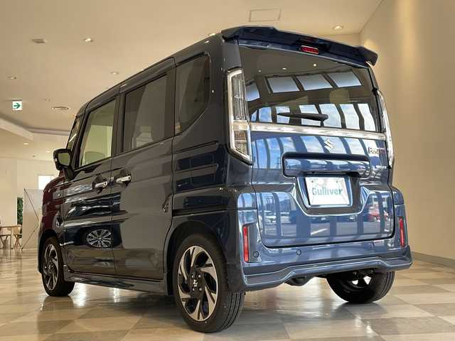 スズキ スペーシア カスタム HYBRID XS ターボ 福井県 2024(令6)年 0.1万km インディゴブルーメタリック 純正9インチメモリーナビ/フルセグTV/全方位モニター/セーフティサポート/・アダプティブクルーズコントロール/・ハイビームアシスト/・ヘッドアップディスプレイ/・デュアルセンサーブレーキサポート/・低速時ブレーキサポート/・車線維持支援機能/・標識認識機能/・発進お知らせ機能/ステアリングヒーター/シートヒーター/パワースライドドア/オートライト/LEDヘッドライト/純正15インチアルミホイール/MTモード付AT/純正フロアマット