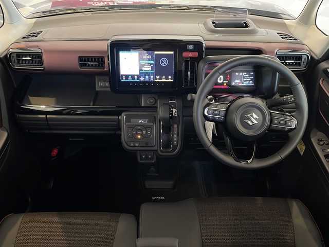 スズキ スペーシア カスタム HYBRID XS ターボ 福井県 2024(令6)年 0.1万km インディゴブルーメタリック 純正9インチメモリーナビ/フルセグTV/全方位モニター/セーフティサポート/・アダプティブクルーズコントロール/・ハイビームアシスト/・ヘッドアップディスプレイ/・デュアルセンサーブレーキサポート/・低速時ブレーキサポート/・車線維持支援機能/・標識認識機能/・発進お知らせ機能/ステアリングヒーター/シートヒーター/パワースライドドア/オートライト/LEDヘッドライト/純正15インチアルミホイール/MTモード付AT/純正フロアマット