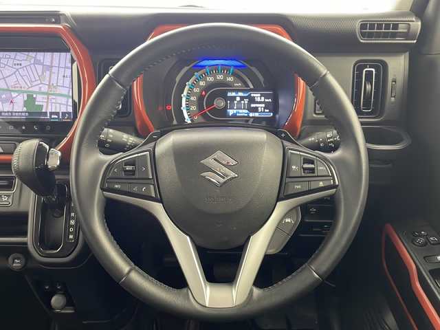 スズキ ハスラー HYBRID X ターボ 愛知県 2020(令2)年 3.5万km バーミリオンオレンジ/ガンメタリック2トーン 純正9インチナビ/・フルセグ/・Bluetooth/・CD/・DVD/全方位カメラ/アダプティブクルーズコントロール/衝突被害軽減ブレーキ/車線逸脱警報機能/オートハイビーム機能/コーナーセンサー/シートヒーター/ビルトインETC/アイドリングストップ/ステアリングスイッチ/革巻きステアリング/スマートキー/プッシュスタート/LEDヘッドライト/フォグライト/純正アルミホイール
