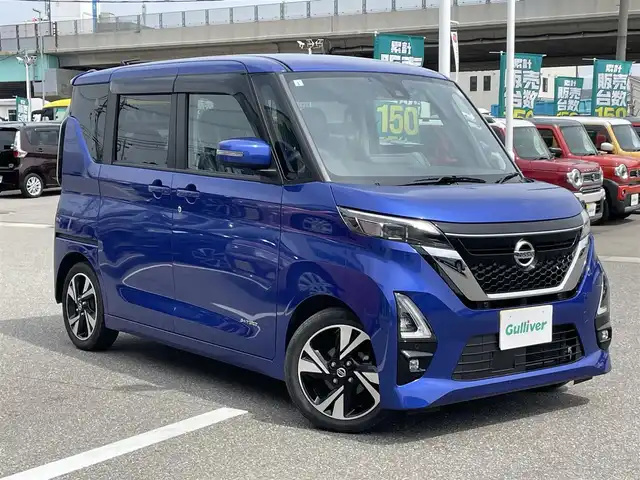 日産 ルークス HWS Gターボ プロパイロットED 石川県 2021(令3)年 1.5万km アトランティックブルー エマージェンシーブレーキ/純正9型メモリーナビ/フルセグTV/アラウンドビューモニター/LEDヘッドライト/ETC/純正アルミホイール/プロパイロット/ドライブレコーダー/インテリキー/プッシュスタート/電動ミラー/フォグランプ