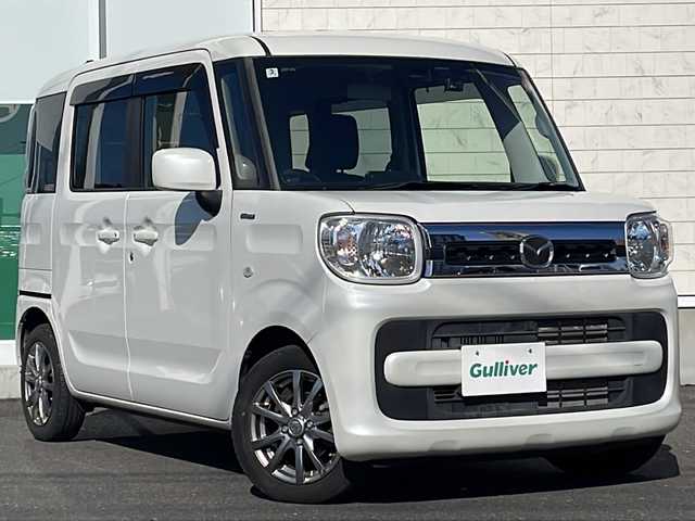 マツダ フレアワゴン ハイブリッド XS 岩手県 2018(平30)年 1.6万km ピュアホワイトP 4WD/社外オーディオ(CD/USB/AUX/ラジオ)/衝突被害軽減ブレーキ/車線逸脱警報機能/コーナーセンサー/横滑り防止機能/アイドリングストップ/両側パワースライドドア/前方ドライブレコーダー/プッシュスタート/スマートキー(×2)/純正フロアマット/社外14inアルミホイール/電動格納ミラー/ドアバイザー/保証書