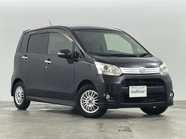 ダイハツ ムーヴ カスタム RS 福島県 2012(平24)年 7.1万km ブラックマイカメタリック ALPINE製8インチナビ/・型番：VIE-X088V/・フルセグTV/BT/CD/DVD/革巻きステアリング/プッシュスタート/・スマートキー/LEDヘッドライト/・オートライト/・フォグライト/ベンチシート/純正フロアマット/ドアバイザー/取扱説明書/保証書