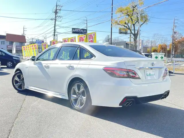 トヨタ クラウン ハイブリッド RS アドバンス 長野県 2018(平30)年 2.8万km ホワイトパールクリスタルシャイン フルセグテレビ/AM/FM/Bluetooth/AUX/USB/バックカメラ/ドアバイザー/ハンドルヒーター/クルーズコントロール/プッシュスタート/バックドアイージークローザー/LEDヘッドライト/ワンオーナー/スペアキー/カードキー/純正18インチAW/パワーウィンドウ/レーンキープアシスト/オートハイビーム/コーナーセンサー/シートヒーター/パワーシート