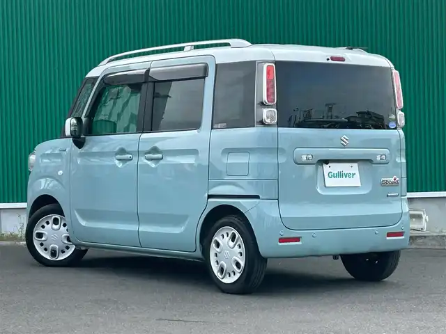 スズキ スペーシア HYBRID X 宮城県 2020(令2)年 10.8万km オフブルーメタリック/ホワイト2トーン 2トーンルーフパッケージ/・ホワイトルーフ/・ルーフ同色ドアミラー/・ルーフレール/＝＝＝/スズキセーフティサポート/・デュアルセンサーブレーキサポート/・車線逸脱警報/・誤発進抑制機能/・後方誤発進抑制機能/・後退時ブレーキサポート/・ふらつき警報/・先行車発進お知らせ機能/・ハイビームアシスト/社外ナビ/ワンセグ/CD/DVD/SD/AUX/AM/FM/バックカメラ/ビルトインETC/前後ドライブレコーダー/両側パワースライドドア/運転席シートヒーター/オートライト/オートエアコン/アイドリングストップ/電動格納ドアミラー/プッシュエンジンスタート/サイドバイザー/純正フロアマット/スマートキー/スペアキー