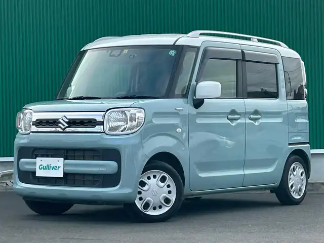 スズキ スペーシア HYBRID X 宮城県 2020(令2)年 10.8万km オフブルーメタリック/ホワイト2トーン 2トーンルーフパッケージ/・ホワイトルーフ/・ルーフ同色ドアミラー/・ルーフレール/＝＝＝/スズキセーフティサポート/・デュアルセンサーブレーキサポート/・車線逸脱警報/・誤発進抑制機能/・後方誤発進抑制機能/・後退時ブレーキサポート/・ふらつき警報/・先行車発進お知らせ機能/・ハイビームアシスト/社外ナビ/ワンセグ/CD/DVD/SD/AUX/AM/FM/バックカメラ/ビルトインETC/前後ドライブレコーダー/両側パワースライドドア/運転席シートヒーター/オートライト/オートエアコン/アイドリングストップ/電動格納ドアミラー/プッシュエンジンスタート/サイドバイザー/純正フロアマット/スマートキー/スペアキー