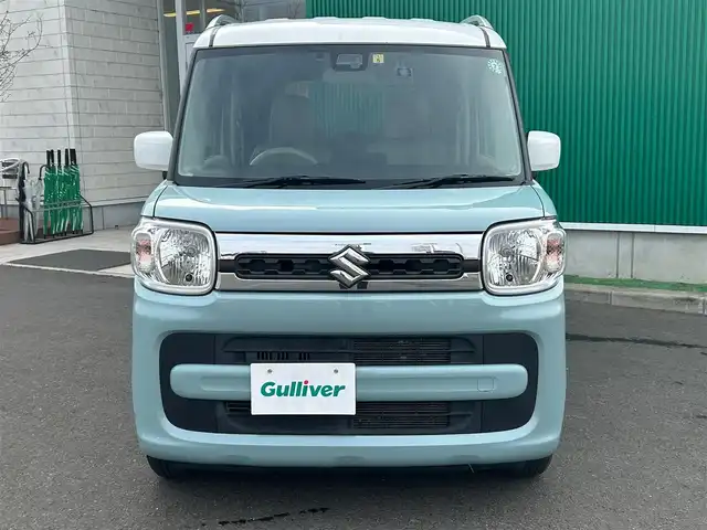 スズキ スペーシア HYBRID X 宮城県 2020(令2)年 10.8万km オフブルーメタリック/ホワイト2トーン 2トーンルーフパッケージ/・ホワイトルーフ/・ルーフ同色ドアミラー/・ルーフレール/＝＝＝/スズキセーフティサポート/・デュアルセンサーブレーキサポート/・車線逸脱警報/・誤発進抑制機能/・後方誤発進抑制機能/・後退時ブレーキサポート/・ふらつき警報/・先行車発進お知らせ機能/・ハイビームアシスト/社外ナビ/ワンセグ/CD/DVD/SD/AUX/AM/FM/バックカメラ/ビルトインETC/前後ドライブレコーダー/両側パワースライドドア/運転席シートヒーター/オートライト/オートエアコン/アイドリングストップ/電動格納ドアミラー/プッシュエンジンスタート/サイドバイザー/純正フロアマット/スマートキー/スペアキー