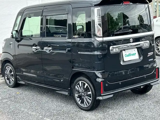 スズキ スペーシア カスタム HYBRID XS 千葉県 2021(令3)年 5.1万km ブルーイッシュブラックパール3 1オーナー ナビCN-RE07WD バックカメラ 両側電動スライドドア ETC ドラレコ クルコン シートヒーター １５インチAW　衝突被害軽減ブレーキ レンアシスト LEDライト バックセンサー/ワンオーナー/社外ナビ/【CD/DVD/BT/フルセグTV】/バックカメラ/クルーズコントロール(追従走行有り)/衝突被害軽減ブレーキ/車線逸脱警報/横滑り防止/両側パワースライドドア/ハーフレザーシート/運転席シートヒーター/コーナー、バックセンサー/ETC/ドライブレコーダー/オートライト/純正LEDライト/フォグランプ/スマートキー/プッシュスタート/アイドリングストップ/純正アルミホイール 15インチ/ドアバイザー/純正フロアマット/スペアキー×1【スマートキー】/新車時整備手帳（保証書）/取扱説明書/記録簿有