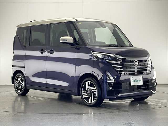 日産 ルークス HWS X プロパイロットED 宮崎県 2023(令5)年 0.3万km パープルⅡ 禁煙車/エマージェンシーブレーキ/純正9型ナビTV/（HDMI/Bluetooth/FMAM/フルセグTV)/純正ドライブレコーダー（フロント/車内）/純正LEDオートライト/純正LEDフォグ/純正14インチアルミ/純正フロアマット/ハンズフリー両側電動スライドドア/プロパイロット/アラウンドビューモニター/クリアランスソナー/電子パーキング/オートホールド/デジタルインナーミラー/ウインカードアミラー/オートエアコン/ルーフサーキュレーター（プラズマクラスター）/インテリジェントキー/プッシュエンジンスタート/新車時保証書/取扱い説明書