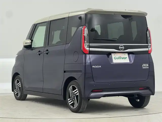 日産 ルークス HWS X プロパイロットED 熊本県 2023(令5)年 0.3万km パープルⅡ 禁煙車/エマージェンシーブレーキ/純正9型ナビTV/（HDMI/Bluetooth/FMAM/フルセグTV)/純正ドライブレコーダー（フロント/車内）/純正LEDオートライト/純正LEDフォグ/純正14インチアルミ/純正フロアマット/ハンズフリー両側電動スライドドア/プロパイロット/アラウンドビューモニター/クリアランスソナー/電子パーキング/オートホールド/デジタルインナーミラー/ウインカードアミラー/オートエアコン/ルーフサーキュレーター（プラズマクラスター）/インテリジェントキー/プッシュエンジンスタート/新車時保証書/取扱い説明書