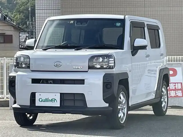 ダイハツ タフト X ターボ 山口県 2022(令4)年 0.8万km シャイニングホワイトパール ガラスルーフ/メモリナビ フルセグTV CD DVD BT USB/バックカメラ/ETC/ドラレコ/スマートキー 2個/衝突被害軽減ブレーキ/レーンアシスト/オートマチックハイビーム/LEDオートヘッドライト/コーナーセンサー/社外アルミホイール/ステアリングリモコン/電動パーキングブレーキ/オートブレーキホールド/W サイド カーテン エアバッグ/禁煙車