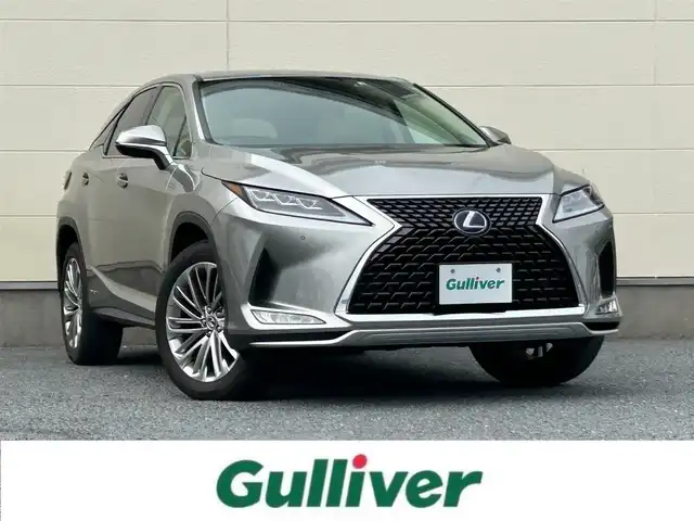 レクサス ＲＸ 450h バージョンL 茨城県 2022(令4)年 3.8万km ソニックチタニウム 保証書/取扱説明書/純正メーカーオプションナビ/サンルーフ/パノラマビューモニター/前後ドライブレコーダー（SD無）/前後コーナーセンサー/ビルトインETC2.0/三眼LEDヘッドライト/電動リヤゲート/フルセグテレビ/追従型クルーズコントロール/全席パワーシート/ヘッドアップディスプレイ