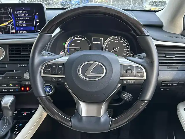 レクサス ＲＸ 450h バージョンL 茨城県 2022(令4)年 3.8万km ソニックチタニウム 保証書/取扱説明書/純正メーカーオプションナビ/サンルーフ/パノラマビューモニター/前後ドライブレコーダー（SD無）/前後コーナーセンサー/ビルトインETC2.0/三眼LEDヘッドライト/電動リヤゲート/フルセグテレビ/追従型クルーズコントロール/全席パワーシート/ヘッドアップディスプレイ