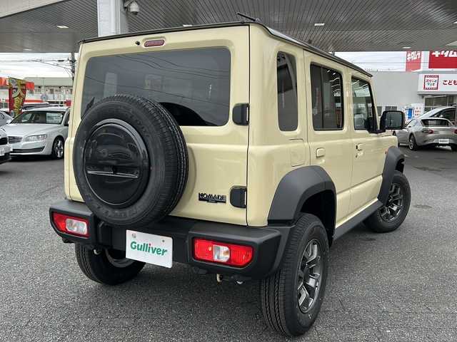 スズキ ジムニー ノマド FC 埼玉県 2025(令7)年 0.1万km アイボリー ワンオーナー/登録時走行754km/スズキセーフティサポート/ ・アダプティブクルーズコントロール/ ・パーキングセンサー/ ・デュアルカメラブレーキサポート/ ・前後誤発進抑制機能/ ・後退時ブレーキサポート/ ・車線逸脱警報機能/ ・ふらつき警報機能/ ・ハイビームアシスト/ ・先行車発進お知らせ機能/ ・標識認識機能/LEDヘッドランプ/本革巻きステアリング/ステアリングスイッチ/撥水加工ファブリックシート/前席シートヒーター/純正15インチアルミホイール/キーレスプッシュスタートシステム/禁煙車/保証書/取扱説明書/スペアキー1ヶ